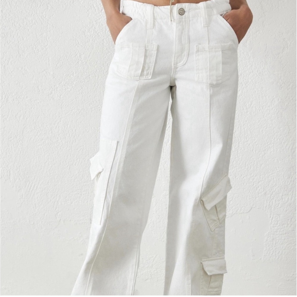 Urban Outfitters BDG Y2K White Cargo Wide Leg Pants Size 27